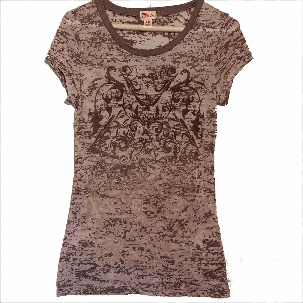 Mossimo Supply Grey and Black blouse Size Medium